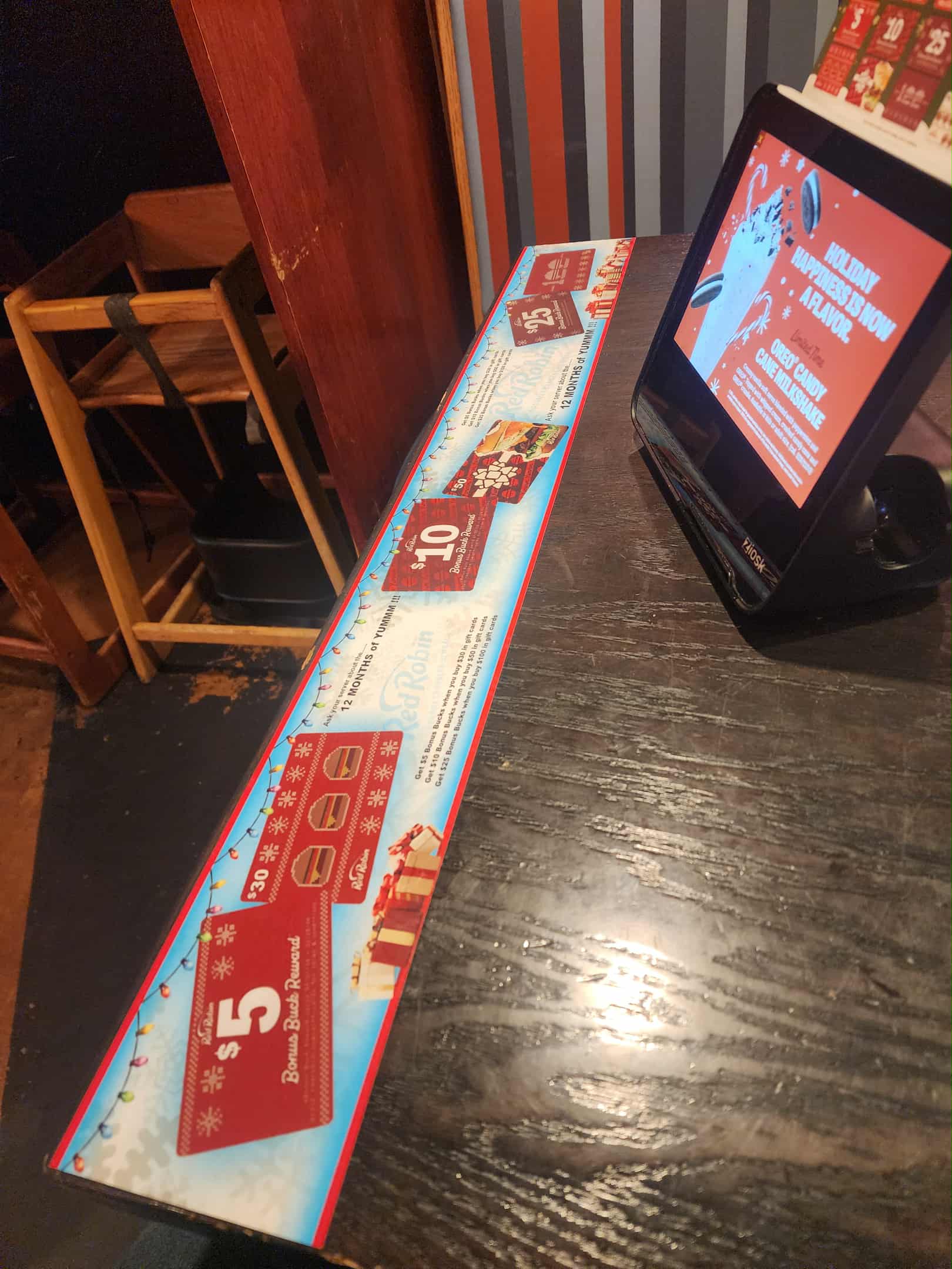 30" Holiday Table Banner 2025 GIFT CARD PROMOTION